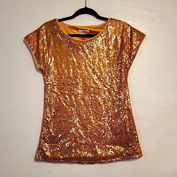 Gold Sequin top - Picture 1 of 8
